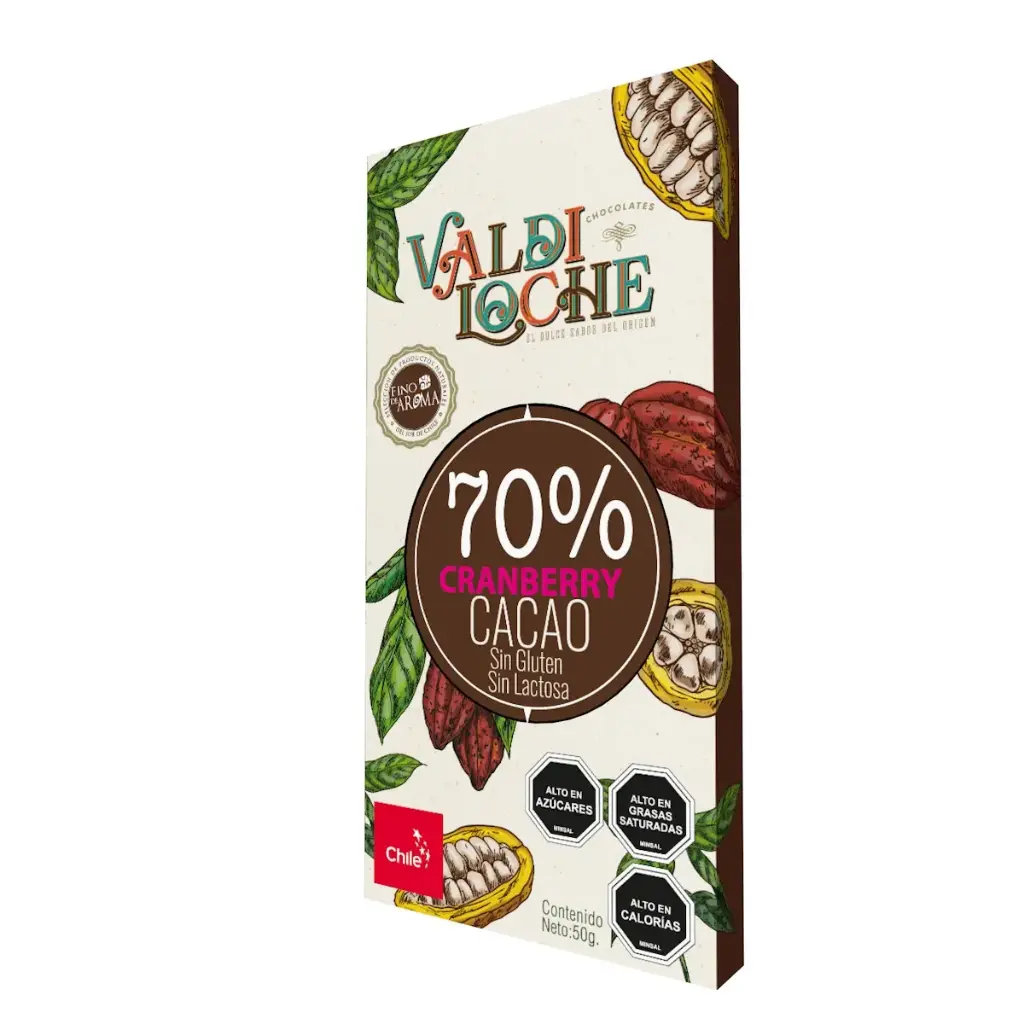 Barra 70% cacao con cranberry