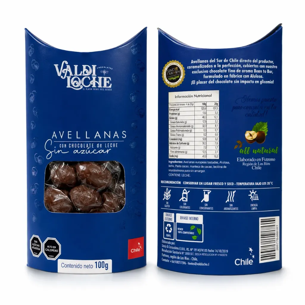 Avellanas Chocolate leche 40% cacao Alulosa
