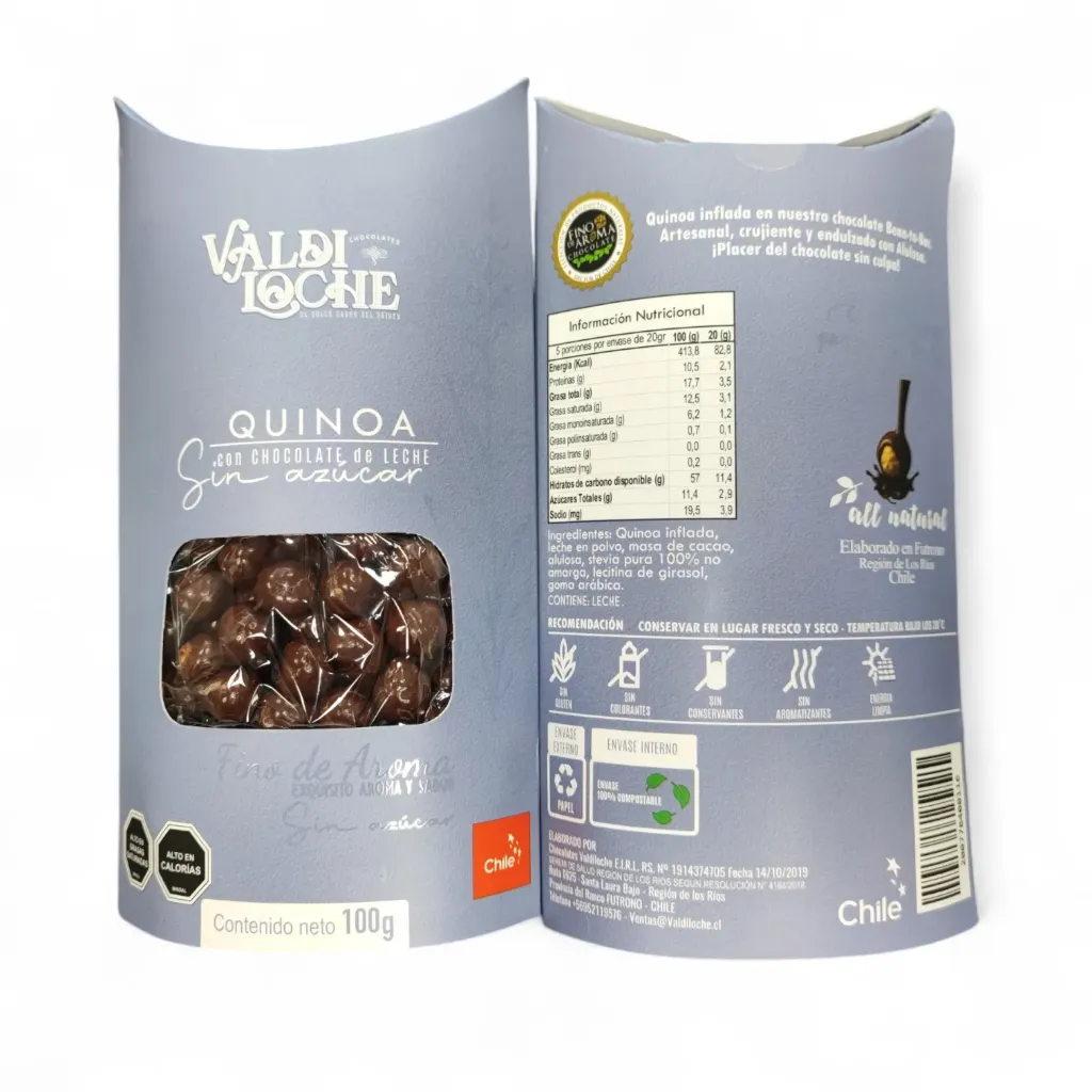 Quinoa Pop! Chocolate leche 40% cacao Alulosa